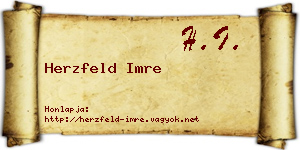 Herzfeld Imre névjegykártya